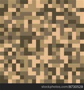 Digital camouflage in brown tones. Seamless vector pattern. Pixel grid for military themes and creative ideas