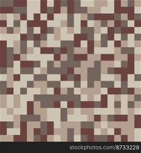 Digital camouflage in brown tones. Seamless vector pattern. Pixel grid for military themes and creative ideas