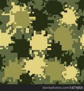 Digital camouflage pattern. Design element for poster, clothes decoration, card, banner. Vector illustration