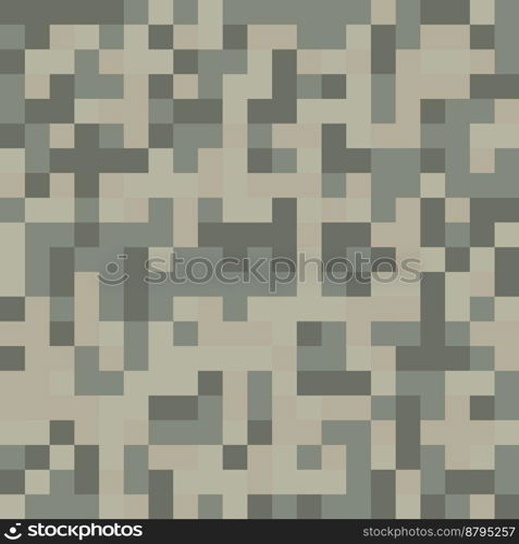 Digital camouflage. Seamless vector pattern. Pixel grid for military themes and creative ideas