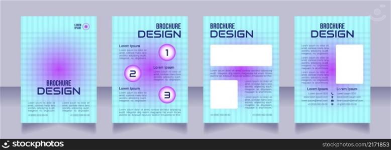 Digital care program blank brochure design. Template set with copy space for text. Premade corporate reports collection. Editable 4 paper pages. Bebas Neue, Audiowide, Roboto Light fonts used. Digital care program blank brochure design