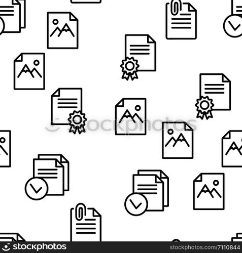 Digital, Computer Documents, File Vector Seamless Pattern Illustration. Digital, Computer Documents, File Vector Seamless Pattern