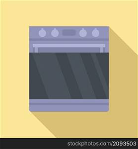 Digital convection oven icon flat vector. Electric grill stove. Kitchen convection oven. Digital convection oven icon flat vector. Electric grill stove