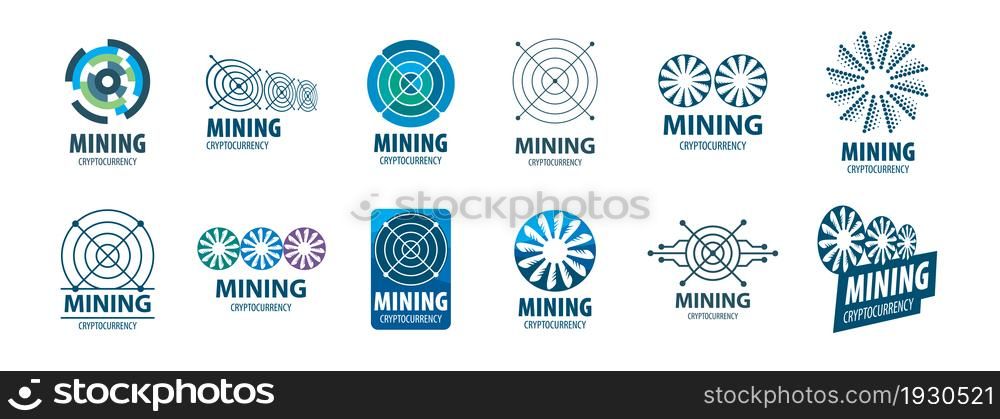 Digital currency mining. Abstract sign. Vector illustration.. Digital currency mining. Abstract sign. Vector illustration