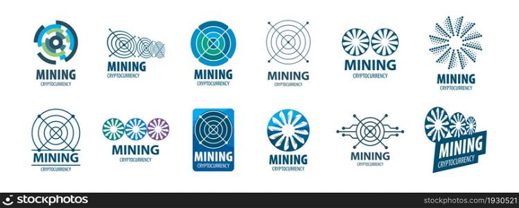 Digital currency mining. Abstract sign. Vector illustration.. Digital currency mining. Abstract sign. Vector illustration