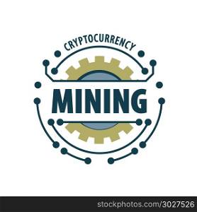 Digital currency mining. Digital currency mining. Abstract sign. Vector illustration