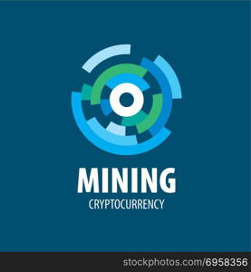 Digital currency mining. Digital currency mining. Abstract sign. Vector illustration