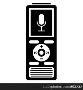 Digital dictaphone icon. Simple illustration of digital dictaphone vector icon for web design isolated on white background. Digital dictaphone icon, simple style