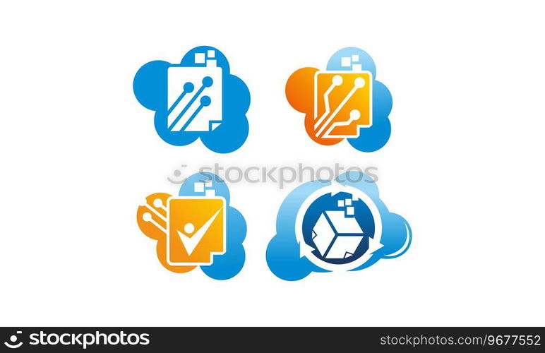 Digital Document Cloud Template Set