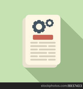 Digital document icon flat vector. Data paper. Manual page. Digital document icon flat vector. Data paper