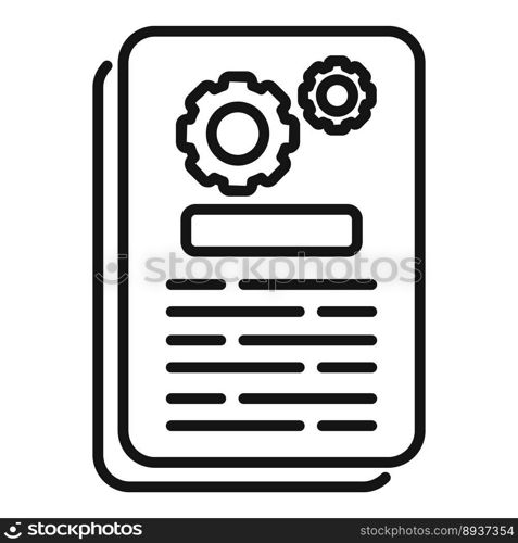 Digital document icon outline vector. Data paper. Manual page. Digital document icon outline vector. Data paper