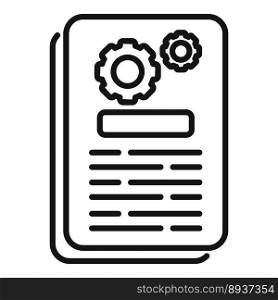 Digital document icon outline vector. Data paper. Manual page. Digital document icon outline vector. Data paper