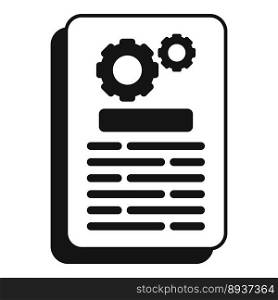 Digital document icon simple vector. Data paper. Manual page. Digital document icon simple vector. Data paper