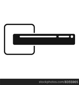 Digital door handle icon simple vector. Knob lock. Iron interior. Digital door handle icon simple vector. Knob lock