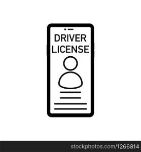 digital driver license in mobile phone vector illustration