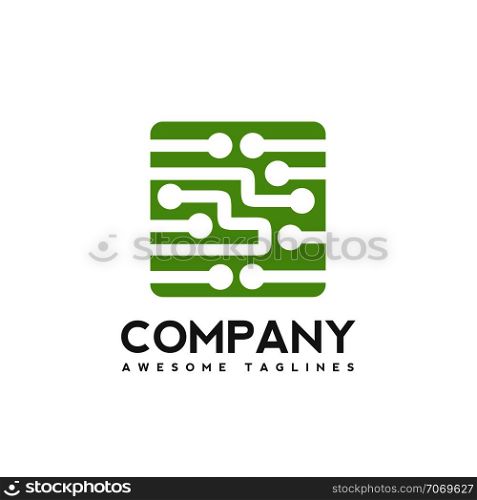 Digital electronics logo design, Creative electronic circuits logo vector, IT technology logo concept