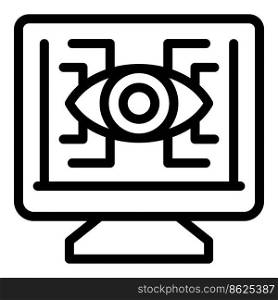 Digital eye search icon outline vector. Economic result. Stock report. Digital eye search icon outline vector. Economic result