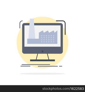 digital, factory, manufacturing, production, product Flat Color Icon Vector