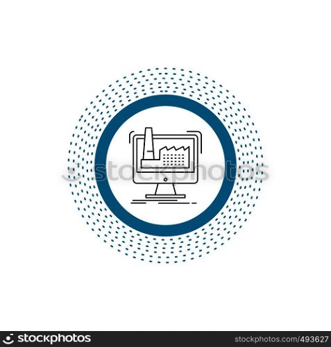 digital, factory, manufacturing, production, product Line Icon. Vector isolated illustration. Vector EPS10 Abstract Template background