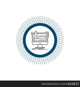 digital, factory, manufacturing, production, product Line Icon. Vector isolated illustration. Vector EPS10 Abstract Template background