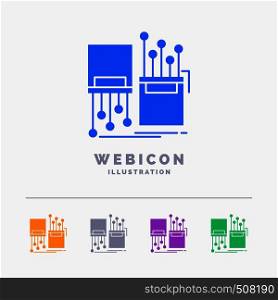 digital, fiber, electronic, lane, cable 5 Color Glyph Web Icon Template isolated on white. Vector illustration. Vector EPS10 Abstract Template background