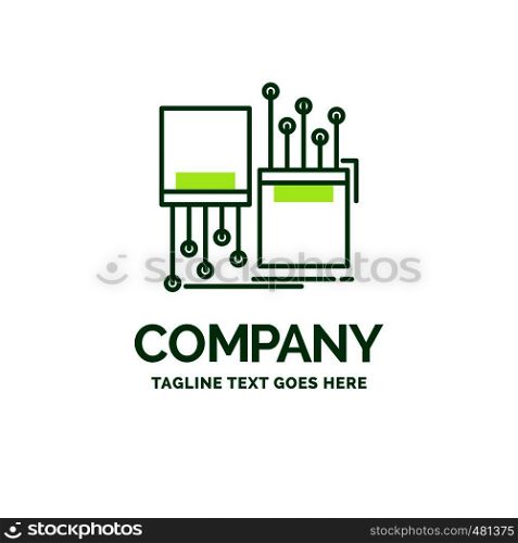 digital, fiber, electronic, lane, cable Flat Business Logo template. Creative Green Brand Name Design.