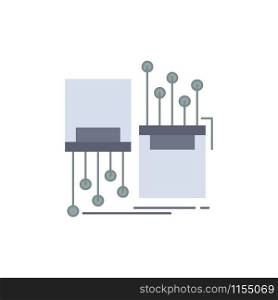 digital, fiber, electronic, lane, cable Flat Color Icon Vector