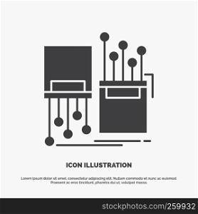 digital, fiber, electronic, lane, cable Icon. glyph vector gray symbol for UI and UX, website or mobile application