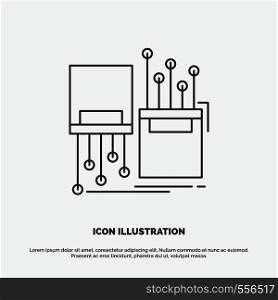 digital, fiber, electronic, lane, cable Icon. Line vector gray symbol for UI and UX, website or mobile application. Vector EPS10 Abstract Template background