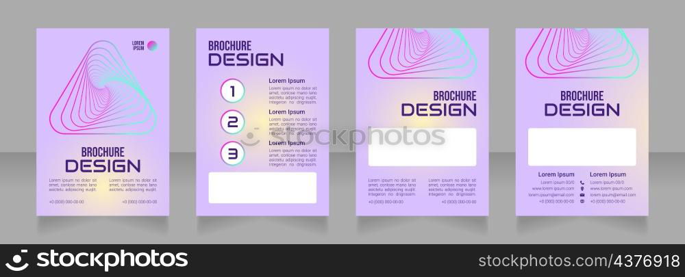 Digital financial institution blank brochure design. Template set with copy space for text. Premade corporate reports collection. Editable 4 paper pages. Bebas Neue, Audiowide, Roboto Light fonts used. Digital financial institution blank brochure design