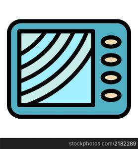 Digital fish finder icon. Outline digital fish finder vector icon color flat isolated. Digital fish finder icon color outline vector
