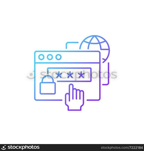 Digital foundation skills gradient linear vector icon. Gaining basic IT competencies. Keeping passwords safe. Thin line color symbol. Modern style pictogram. Vector isolated outline drawing. Digital foundation skills gradient linear vector icon