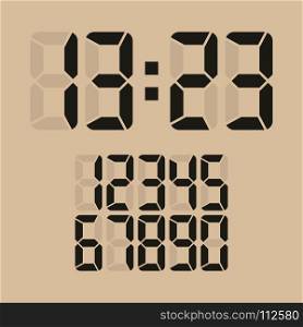 Digital Glowing Numbers Vector. Digital Glowing Numbers Vector. Electronic Figures. LCD Numbers For A Electronic Device