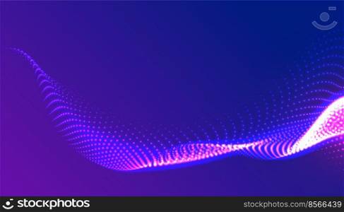 digital glowing purple particle wave background design