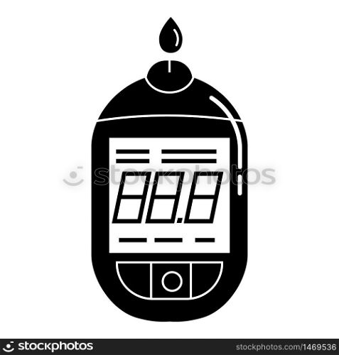Digital glucometer icon. Simple illustration of digital glucometer vector icon for web design isolated on white background. Digital glucometer icon, simple style