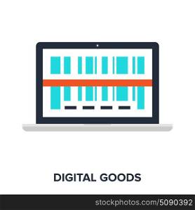 digital goods concept. Vector illustration of digital goods flat design concept.