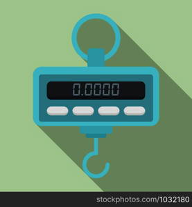 Digital hand scales icon. Flat illustration of digital hand scales vector icon for web design. Digital hand scales icon, flat style