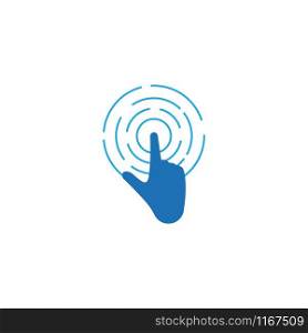 Digital hand touch technology logo vector