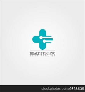 Digital health icon template logo technology Vector Image