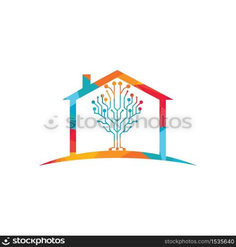 Digital Home vector logo design. Smart home icon.