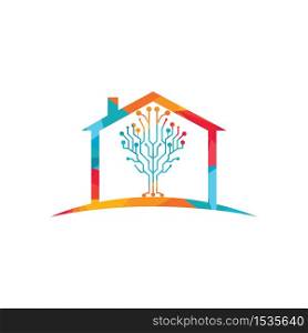 Digital Home vector logo design. Smart home icon.