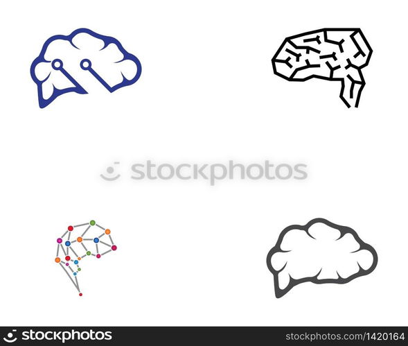 Digital human brain vector illustration