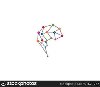 Digital human brain vector illustration