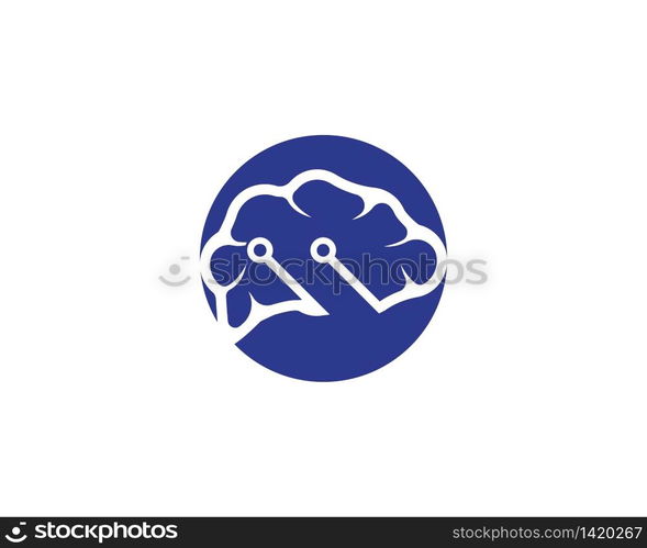 Digital human brain vector illustration