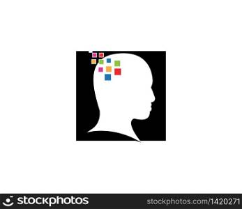 Digital human brain vector illustration