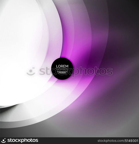 Digital illustration, glowing waves and circles. Vector digital illustration, glowing waves and circles