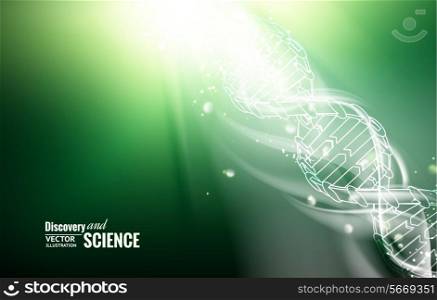Digital illustration of a DNA molecule. Vector illustration.