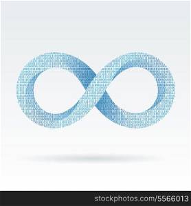 Digital infinity or eternity symbol vector illustration isolated