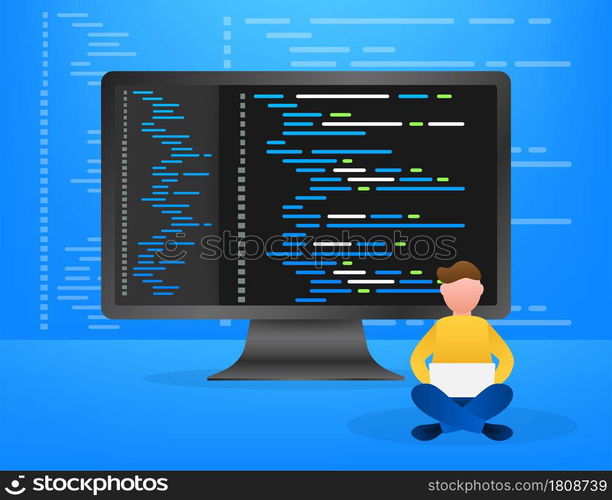 Digital java code text. Computer software coding vector concept. Programming coding script java, digital program code on screen illustration. Vector stock illustration. Digital java code text. Computer software coding vector concept. Programming coding script java, digital program code on screen illustration. Vector stock illustration.
