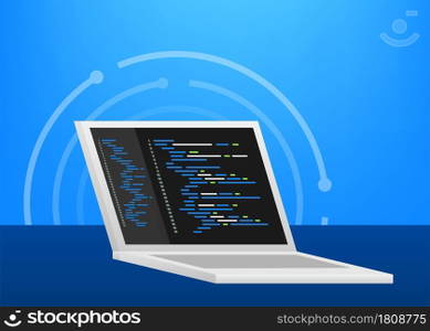 Digital java code text. Computer software coding vector concept. Programming coding script java, digital program code on screen illustration. Vector stock illustration. Digital java code text. Computer software coding vector concept. Programming coding script java, digital program code on screen illustration. Vector stock illustration.